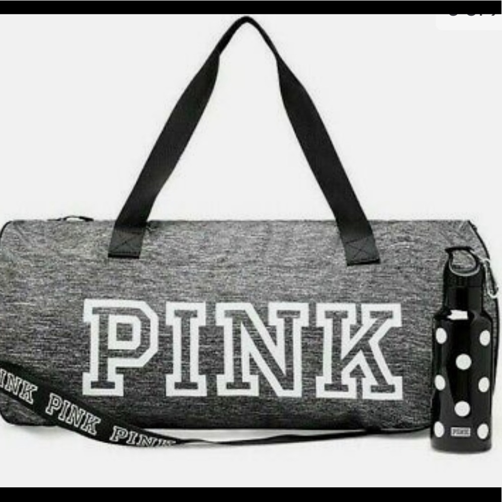 PINK Duffle Bag + Water Bottle Set